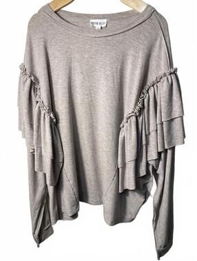 Peyton Valley Blouse Top Women's Small Ruffle Oversize Boho